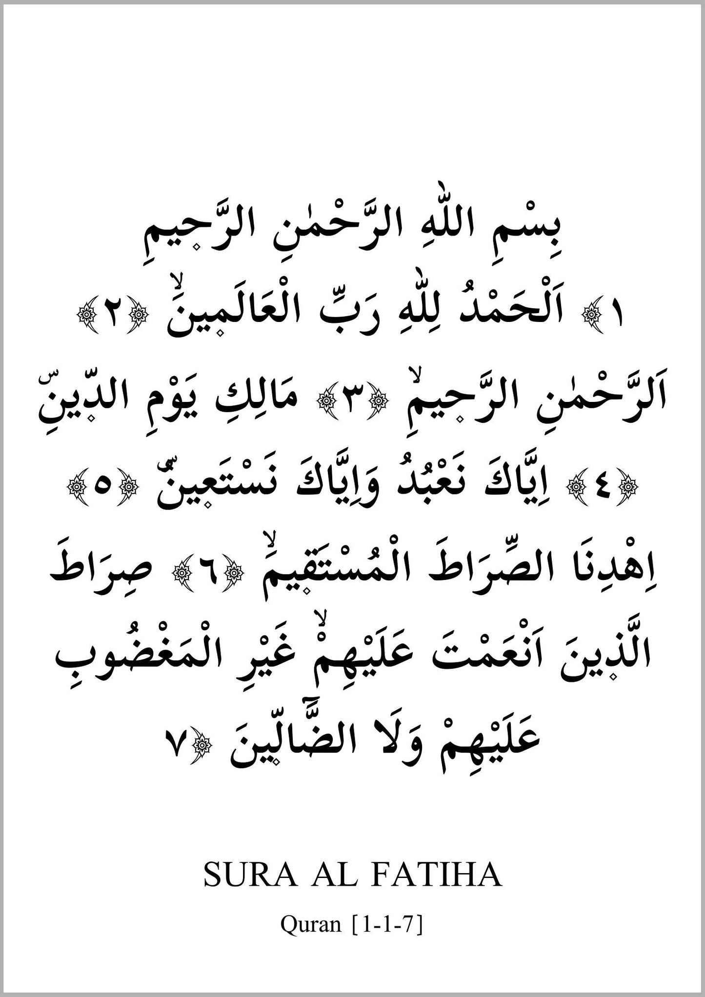 Al Fatiha Calligraphy